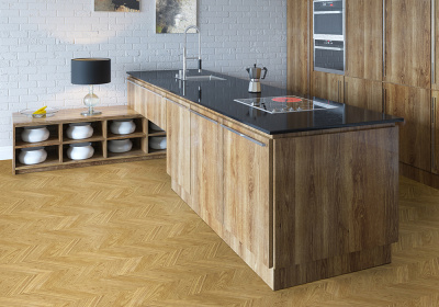 Пробковый пол Corkstyle Chevron gold